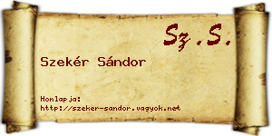 Szekér Sándor névjegykártya