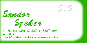 sandor szeker business card